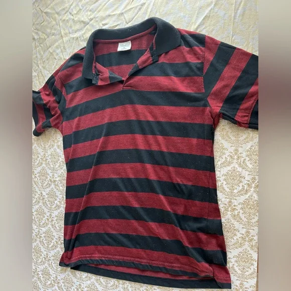Size XL Royal Heritage Men’s Polo Shirt Red and Black Stripes - Picture 3 of 7